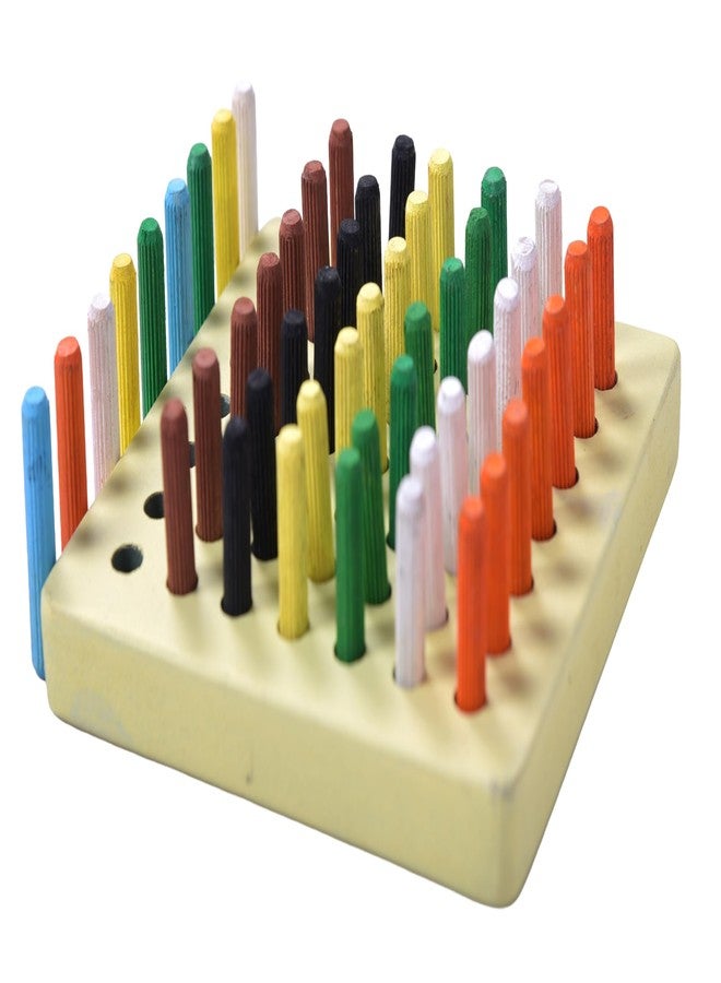 RCW Wooden Counting Educational Color Cognition Stacking & Sorting Wooden Toys Shape Sorting & Domino Building Blocks for 3+ Children 1 Board with 49 Multicolor Pins Birthday Gift for Kids & Girl - Image 1